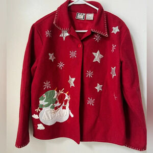 Take Two Christmas Snowman Wool Jacket/Coat